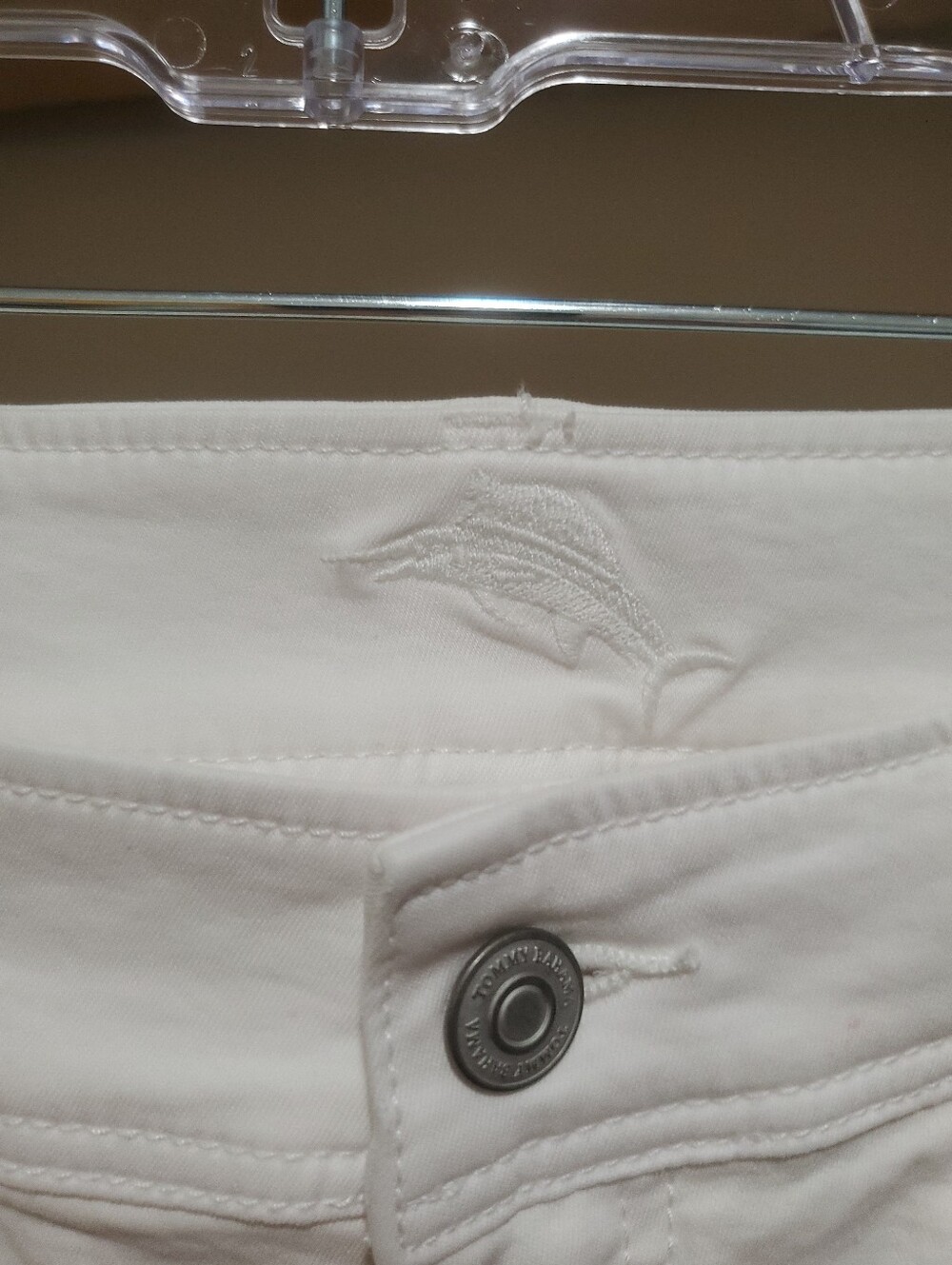 Tommy Bahama White Women's Bermuda Shorts Size 6 Cotton Blend Stretchy - Picture 3 of 6